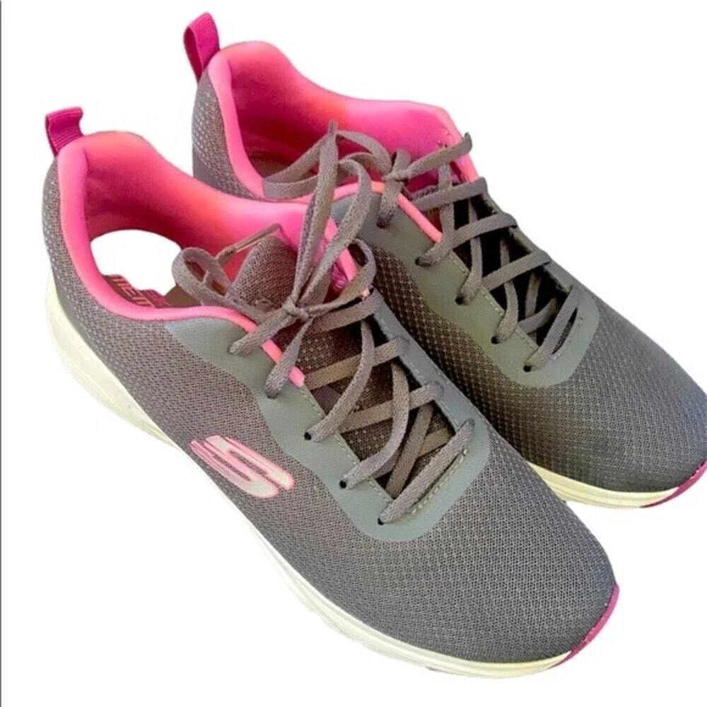 Skechers memory foam pink and grey shoes size 9.5 - Picture 3 of 8